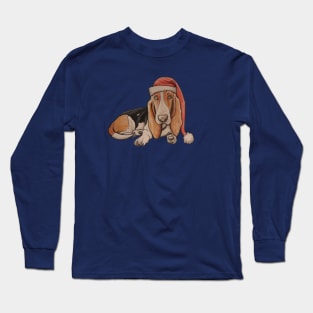 Christmas Basset Hound Long Sleeve T-Shirt